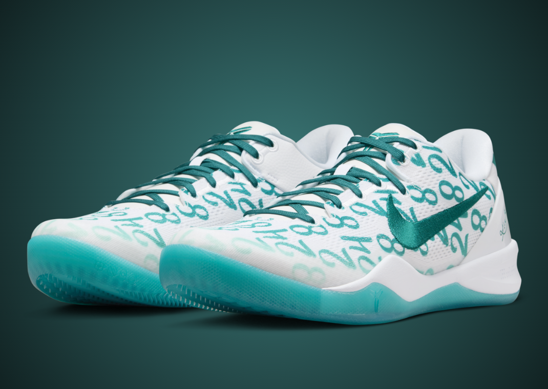 Nike Kobe 8 Protro White Radiant Emerald Angle