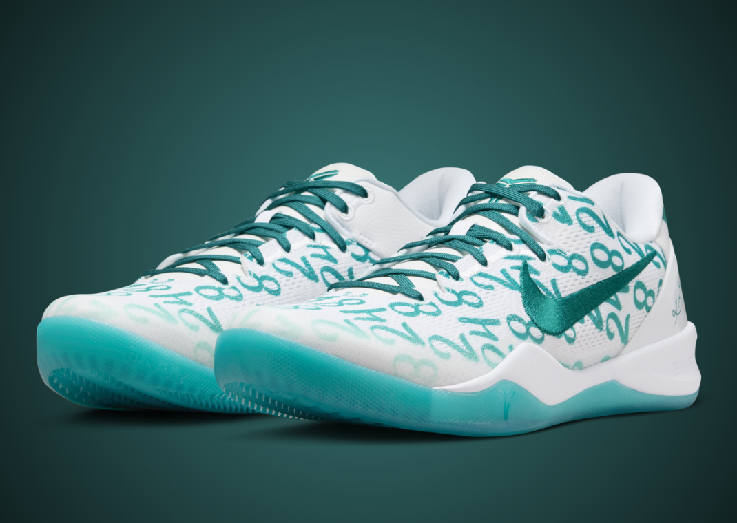 Nike Kobe 8 White Radiant Emerald Angle