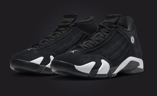 Air Jordan 14 Retro Black White Angle