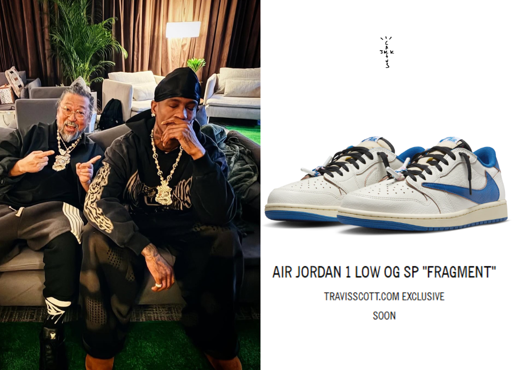Travis Scott x fragment design x Air Jordan 1 Retro Low OG Sail Military Blue