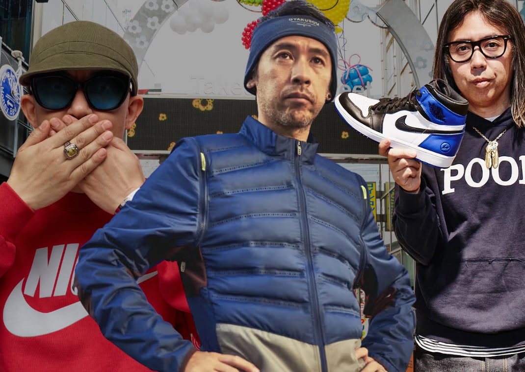 NIGO (left), Jun Takahashi (center), and Hiroshi Fujiwara (right)