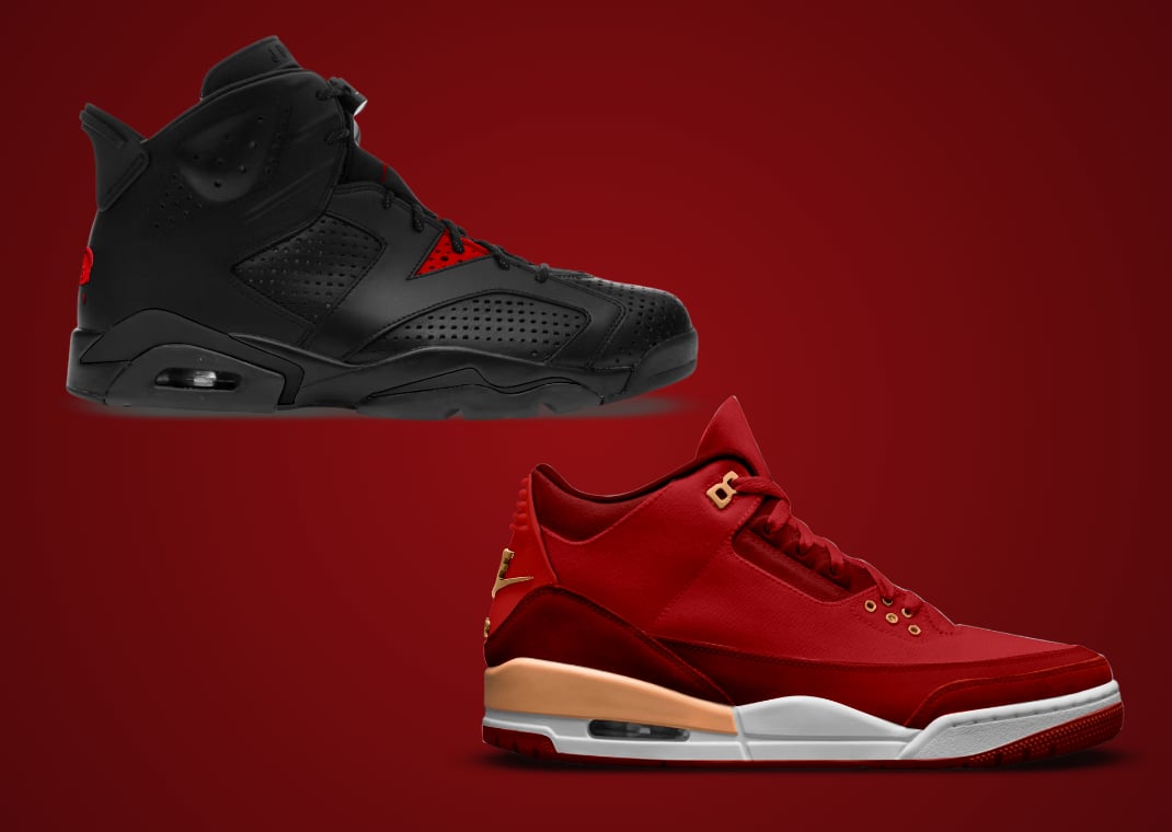 Mock-ups of the Air Jordan 6 Retro Bin23 (top) and Air Jordan 3 Retro Bin23 (bottom)