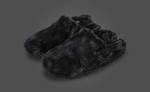 The Nike Calm Mule Fur Black Releases October 2024