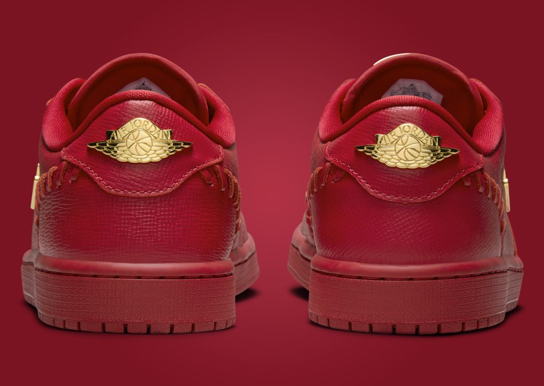 Air Jordan 1 MM Low Gym Red Metallic Gold (W) Heel