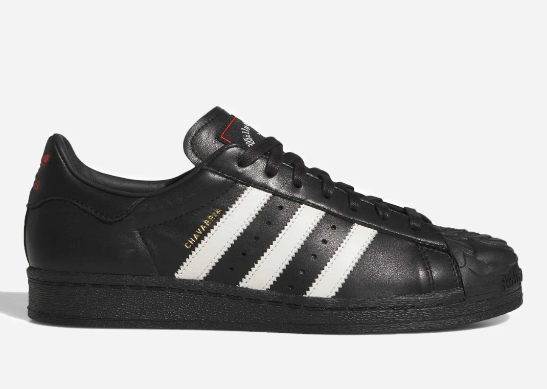 Willy Chavarria x adidas Superstar Black White Red Lateral