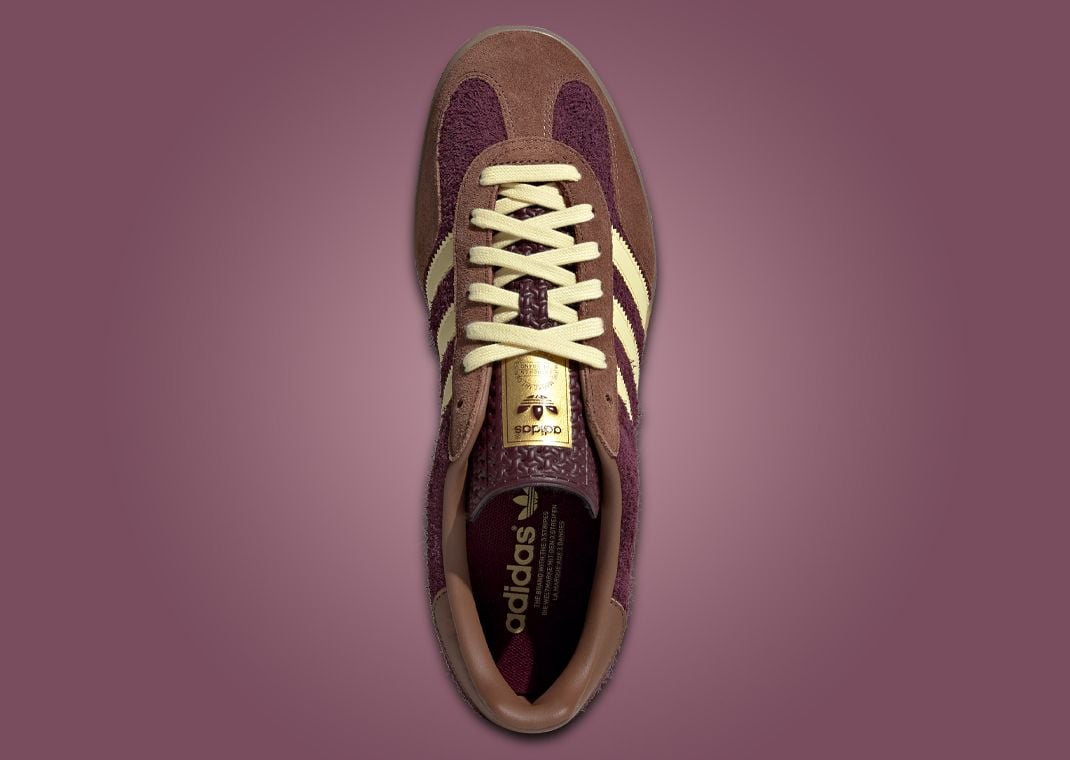The adidas Gazelle Indoor Maroon Almost Yellow Releases