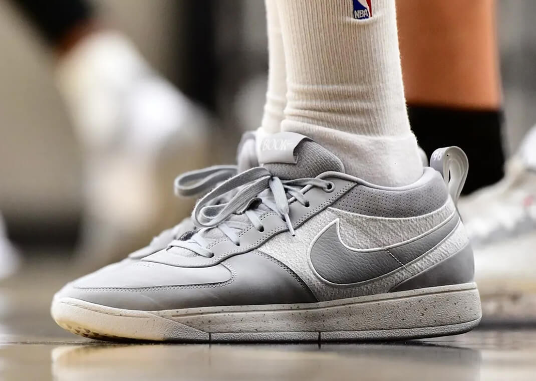 Devin Booker in the Nike Book 1 Cool Grey PE