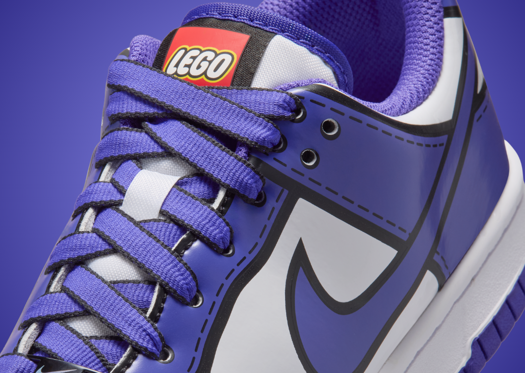 LEGO x Nike Dunk Low White Bright Concord (GS) - Detail