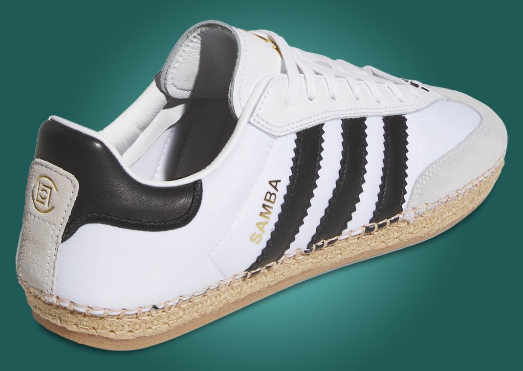 CLOT x adidas Samba Espadrille White Black - Back Angle