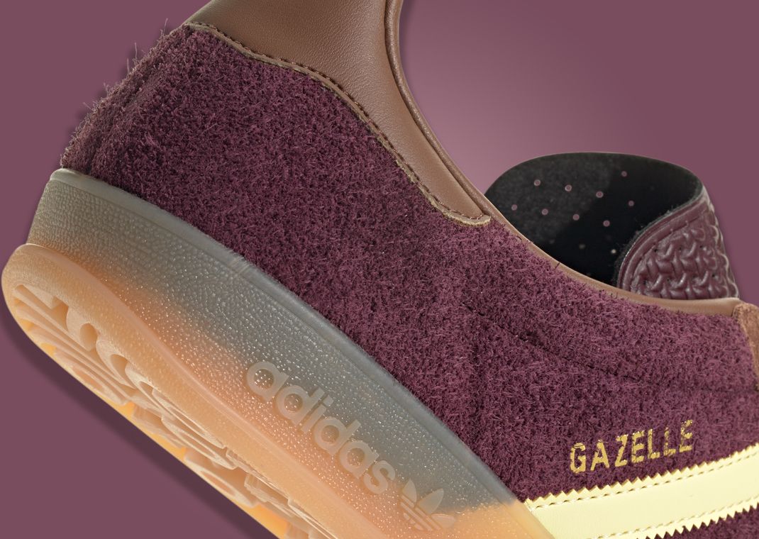 adidas Gazelle Indoor Maroon Almost Yellow Heel