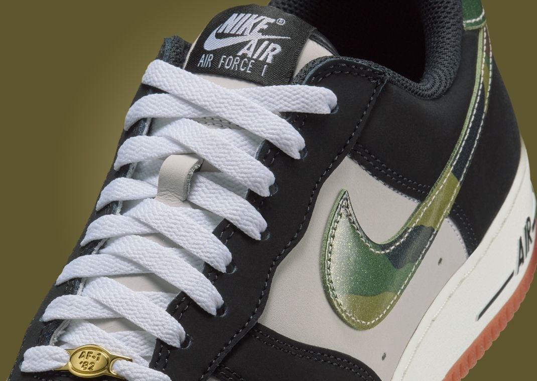 Nike Air Force 1 Low Black Patent Camo Swoosh