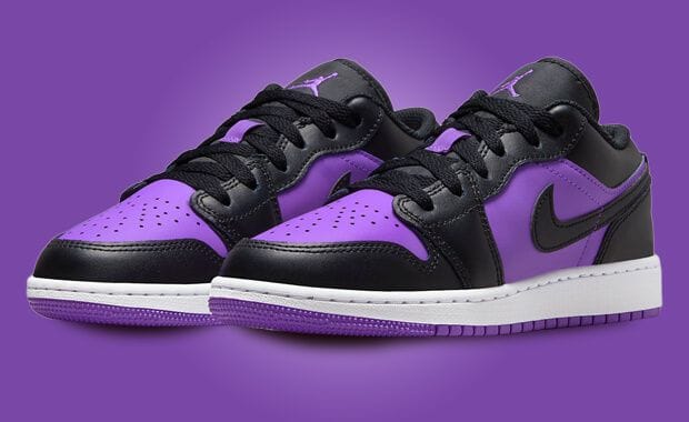 The Kids Exclusive Air Jordan 1 Low Purple Venom Black Releases Holiday 2023