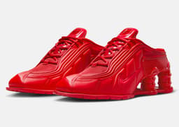 Martine Rose x Nike Shox MR4 Mule Fire Red (W) Angle