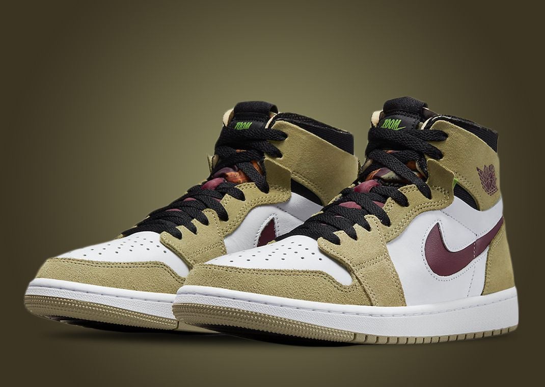 Air Jordan 1 High Zoom CMFT "Neutral Olive Cherrywood Red"