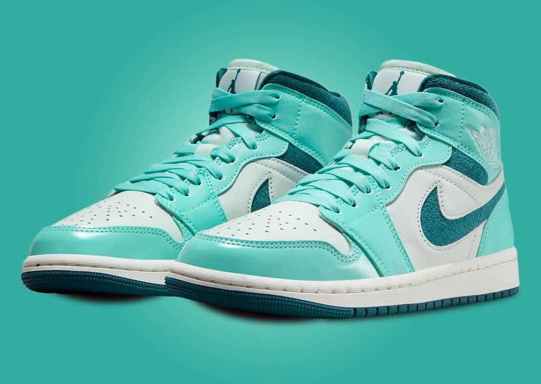 Air Jordan 1 Mid SE Bleached Turquise Sky J Teal (W)