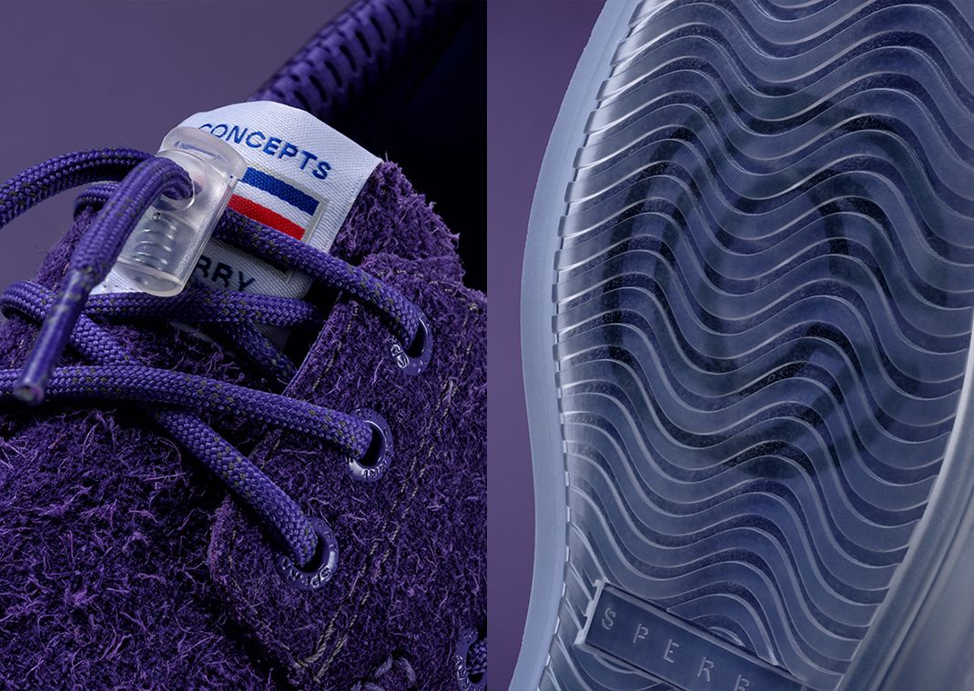 Concepts x Sperry Authentic Original Boat Shoe Dawn to Dusk Violet Veil Detail