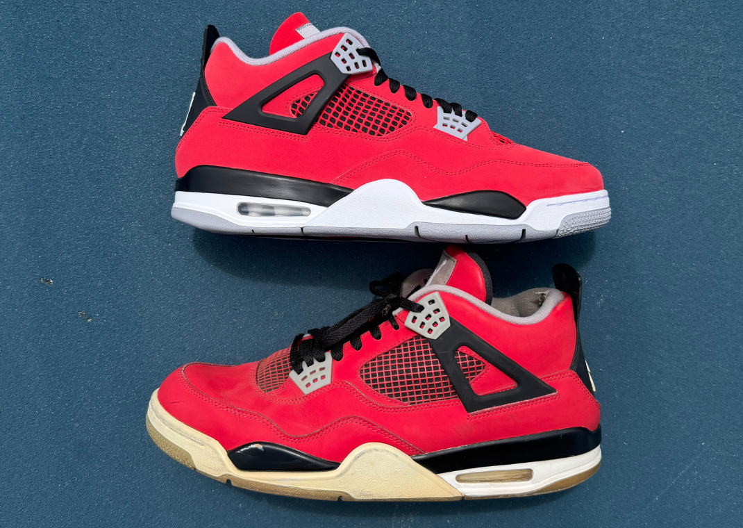 2026 (top) vs 2013 (bottom) Air Jordan 4 Retro Toro Bravo