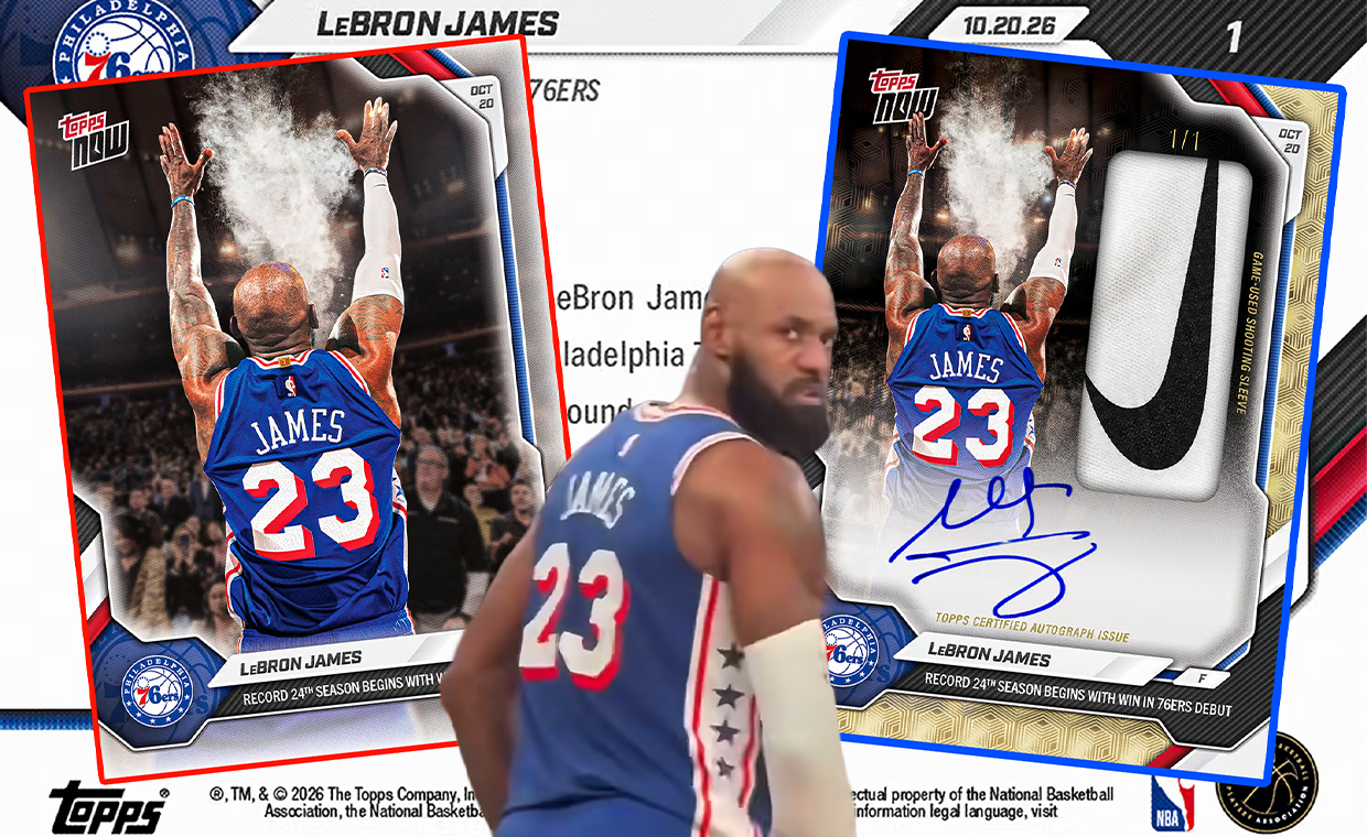 New 1-of-1 LeBron James Topps Now Card Includes Nike Shooting Sleeve