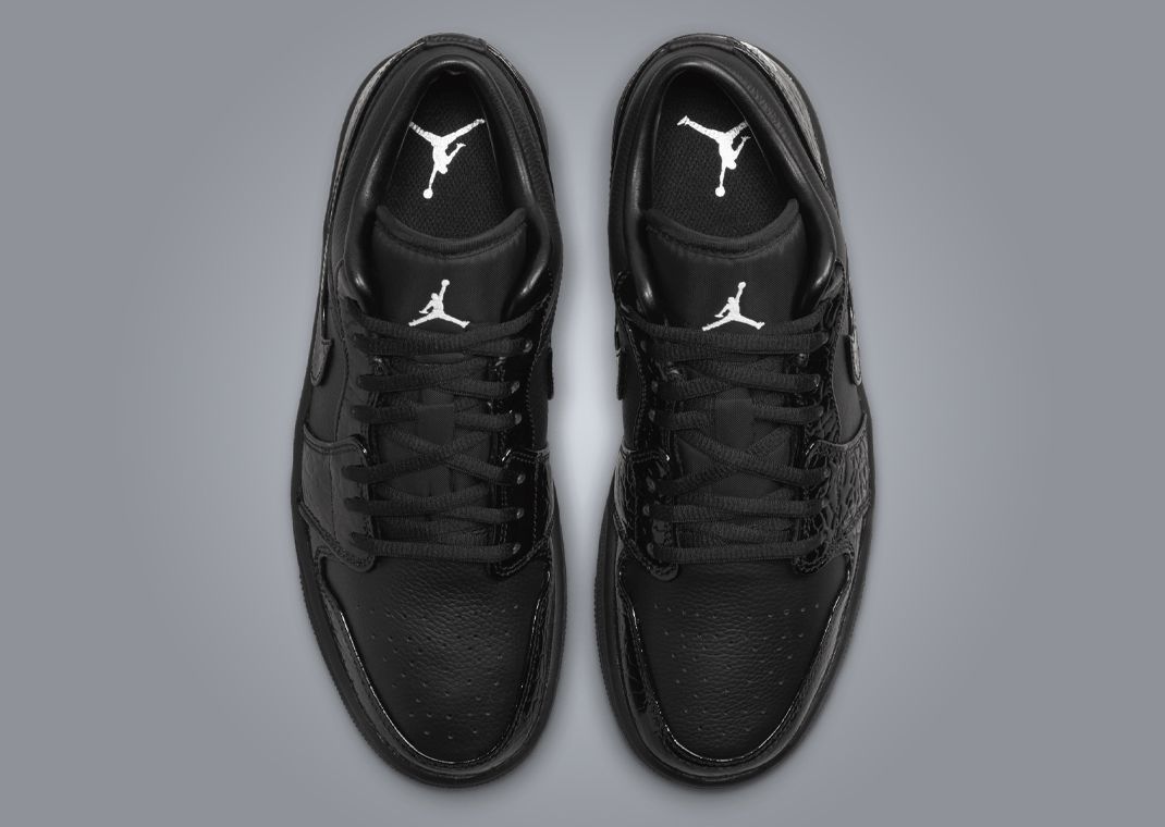 Air Jordan 1 Low SE Patent Elephant Black (W) Top