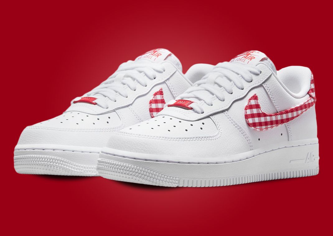 Nike Air Force 1 Gingham White Mystic Red (W)