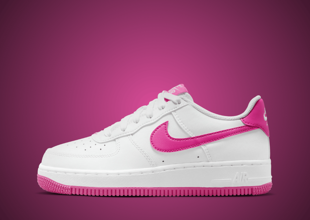 Nike Air Force 1 White Laser Fuchsia (GS) Lateral