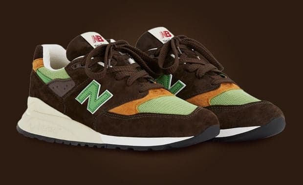 New Balance 998 Made in USA Brown Green Angle