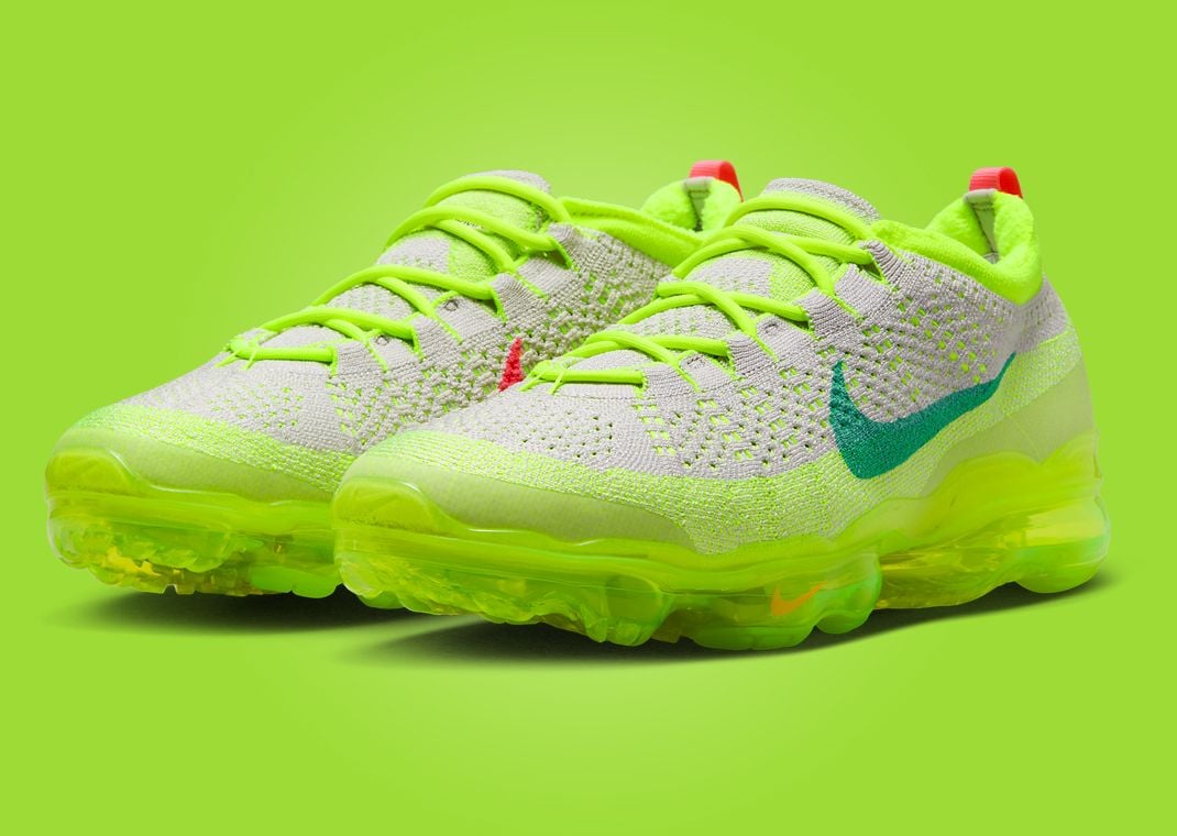 The Nike Air VaporMax 2023 Flyknit Vast Grey Volt Releases February 2024