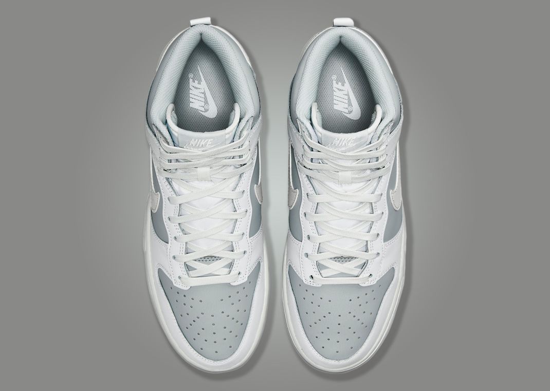 Nike's Dunk High Suits Up In Summit White And Pure Platinum Leather