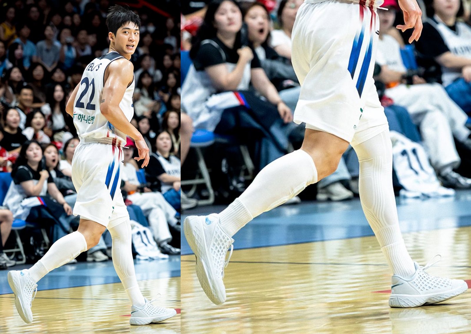 Jun Seok Yeo wearing the Nike Kobe 3 Protro Platinum Grey