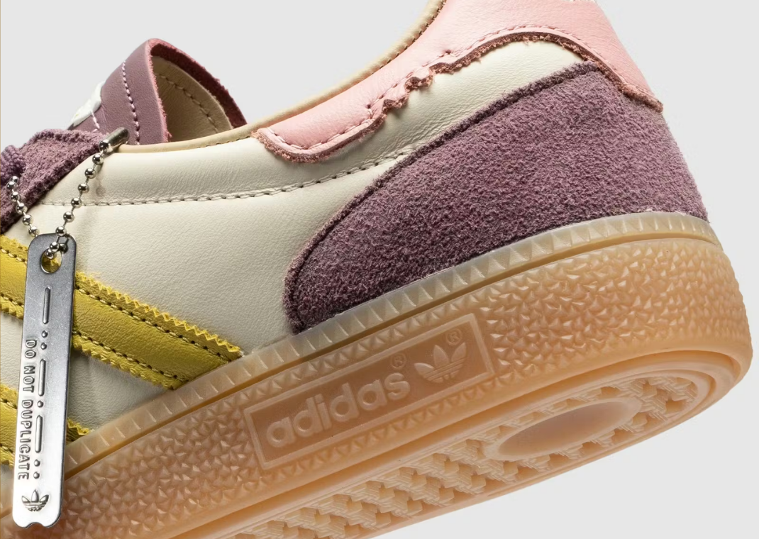 The Whitaker Group x adidas Handball Spezial Yellow Purple - Heel Detail