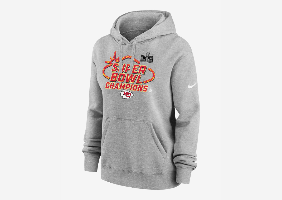 Kansas City Chiefs Super Bowl LVIII Champions Trophy Collection Women's Hoodie