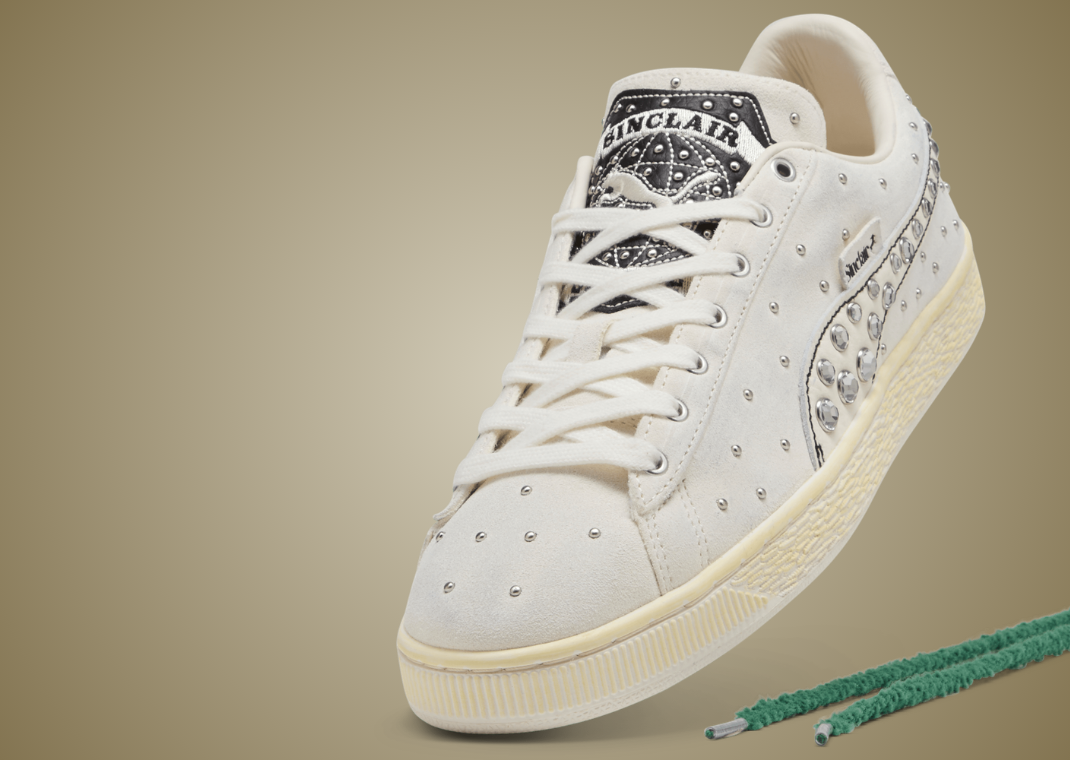 Sinclair x Puma Suede White - Angle