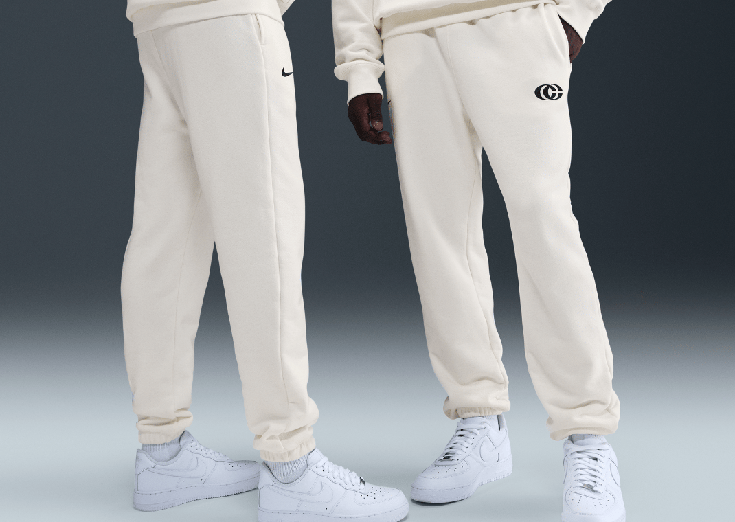 Caitlin Clark Nike Fleece Cuffed Basketball Pants White