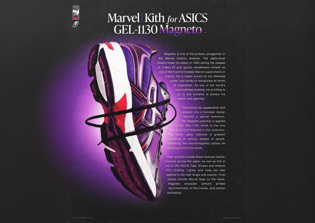 Kith x Marvel Super Villains x Asics Gel-1130 Magneto