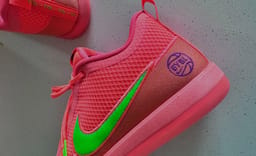 This Nike Book 2 EYBL PE is a Mix of Sunset Pink and Neon Green 