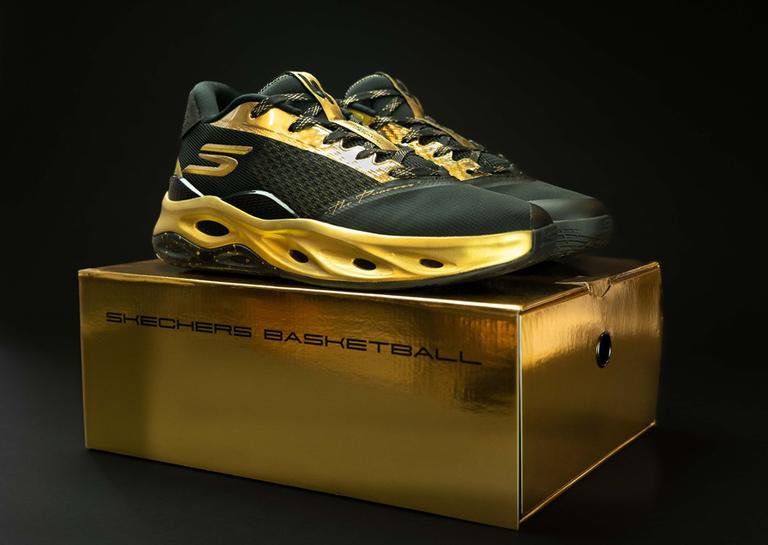 Skechers SKX Float Gold PE for Joel Embiid Angle