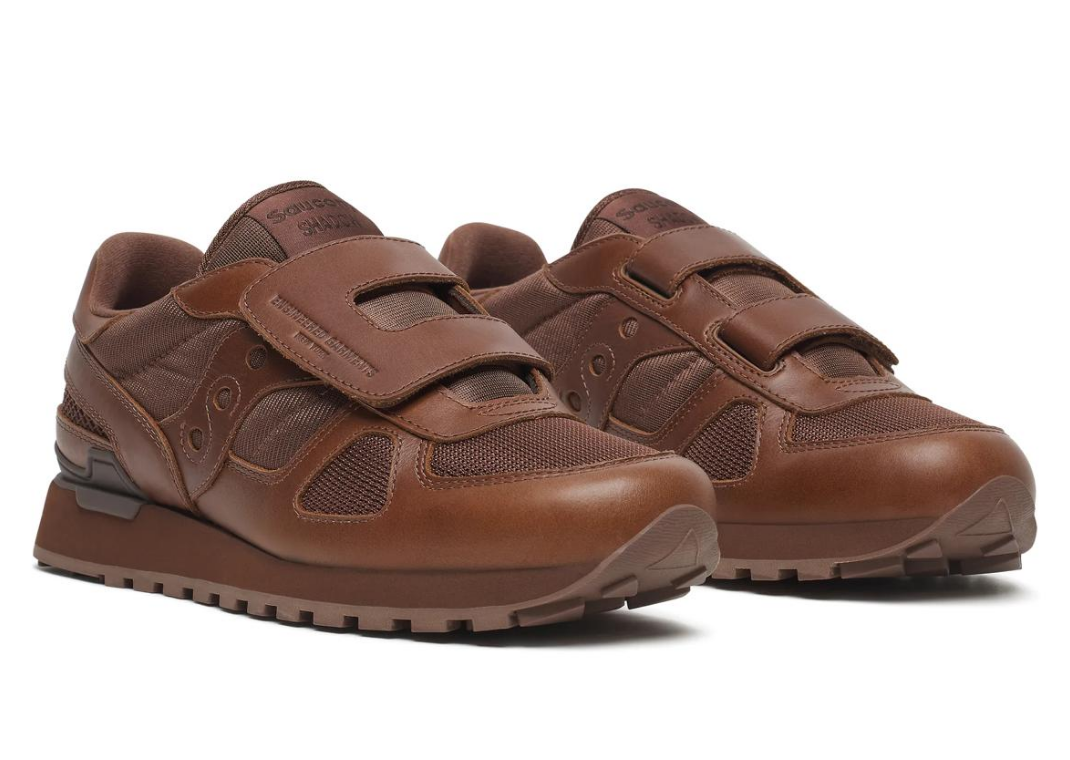 Engineered Garments x Saucony Shadow Double Velcro Brown - Angle