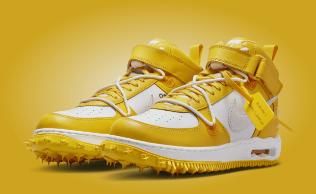 The Off-White x Nike Air Force 1 Mid Varsity Maize Releases The Off-White x Nike Air Force 1 Mid Varsity Maize Releases