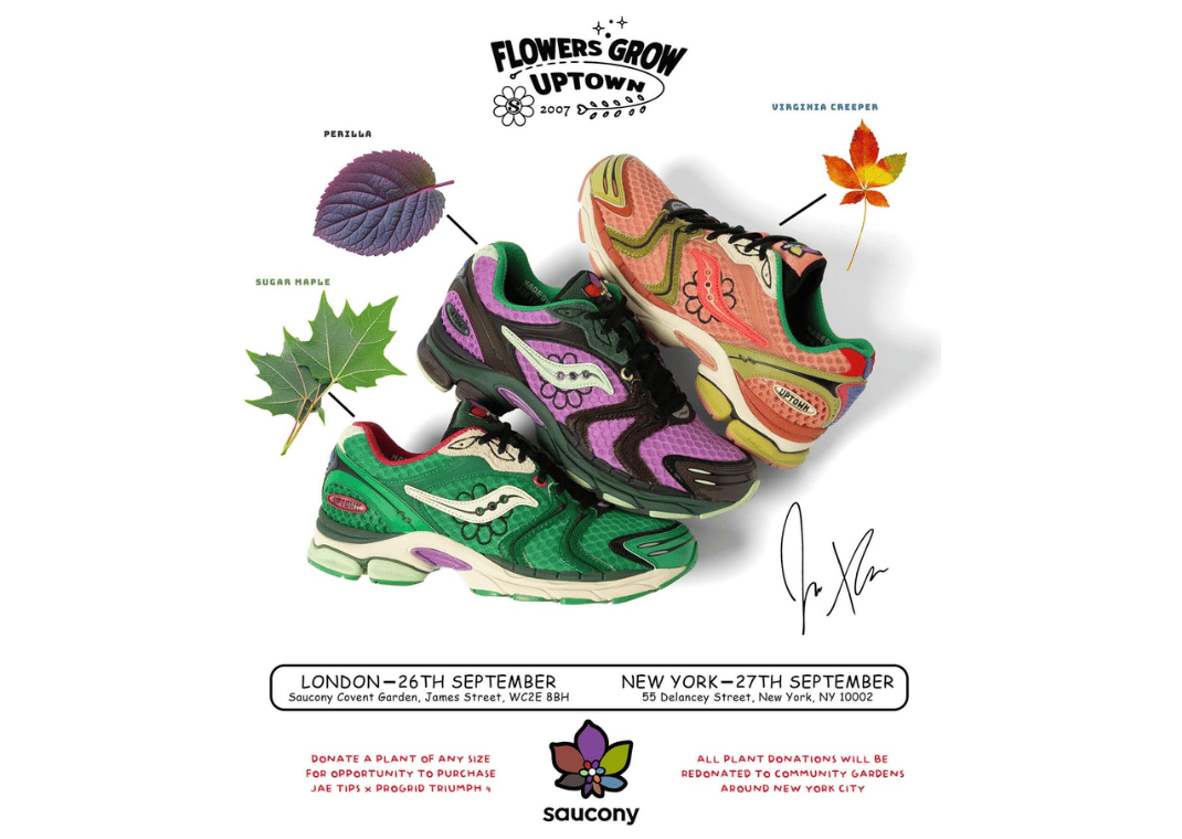 Jae Tips x Saucony ProGrid Triumph 4 Flowers Grow Uptown Pop-Up Details