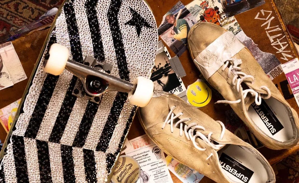 Golden Goose Sneakers with Skateboard