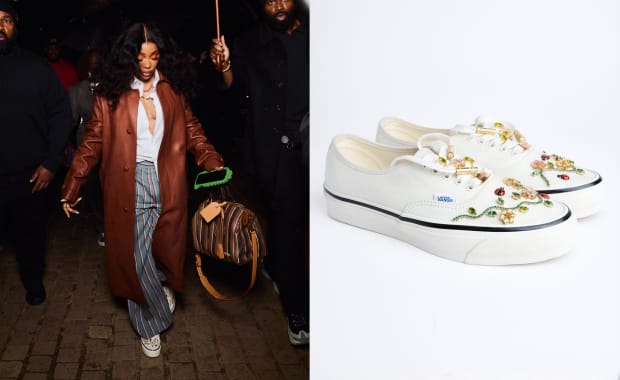 SZA has a Rotation of 5 Custom Bejeweled 1 of 1 Vans Pairs for Paris Fashion Week