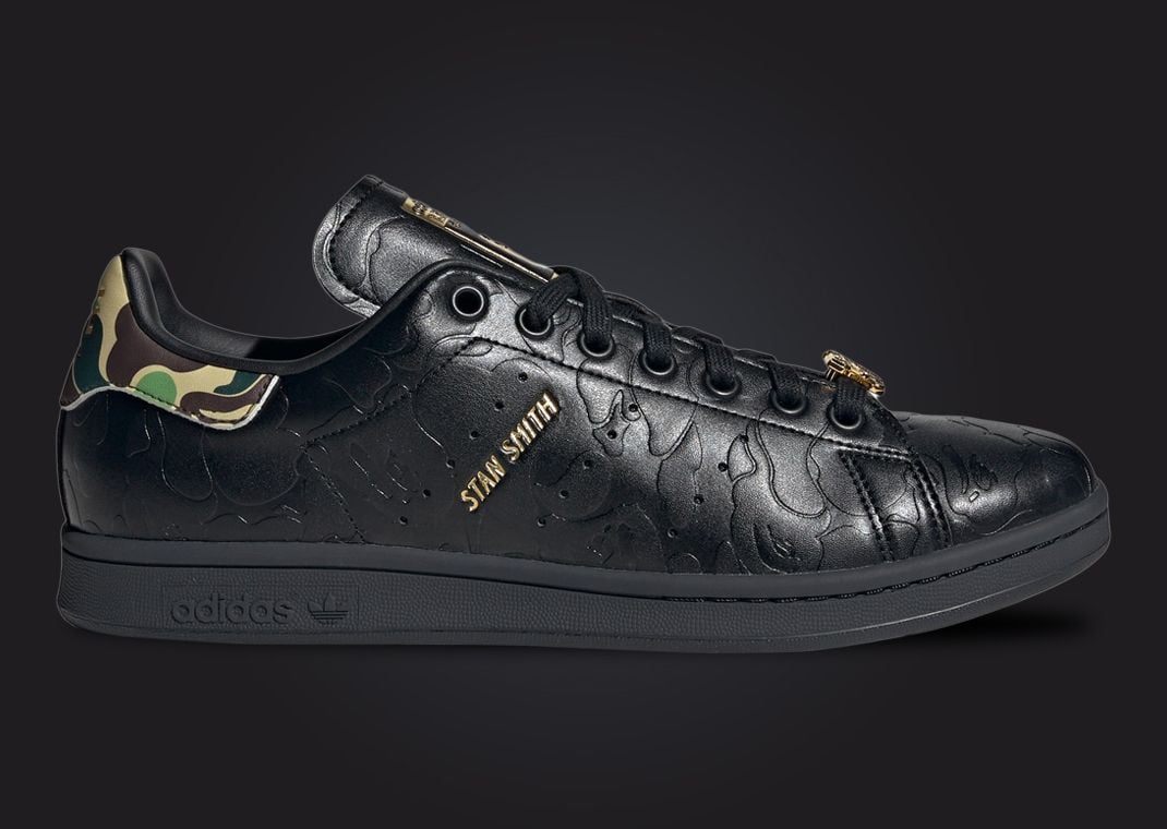 BAPE x adidas Stan Smith Core Black Lateral