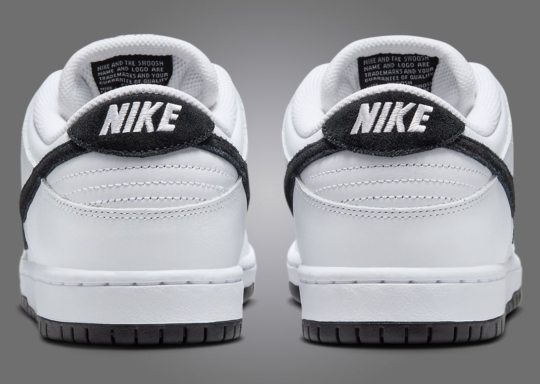 Nike SB Dunk Low White Black Heel