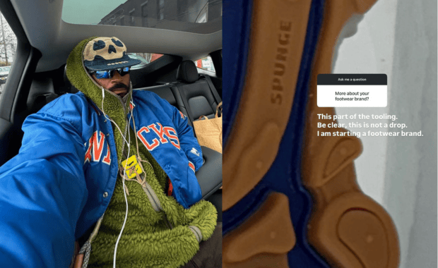 Salehe Bembury's Instagram Story revealing he has his own footwear brand