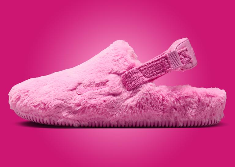 Nike Calm Mule Fur Pink (W) Lateral