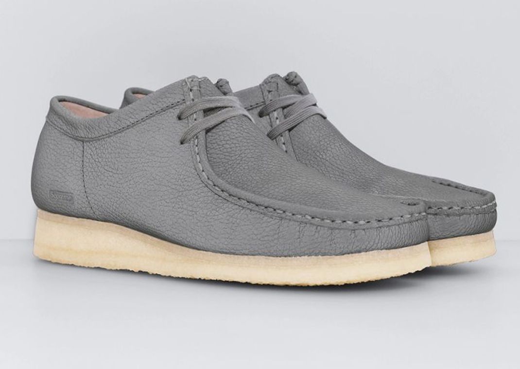 Supreme x Clarks Originals Wallabee Reflective Grey Angle