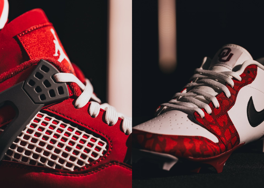 Oklahoma Sooners Air Jordan 4 and Air Jordan 1 Cleat PEs