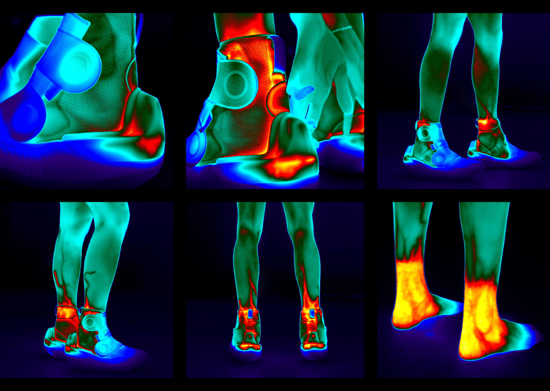 Thermal imaging of the Hyperice x Nike Hyperboot