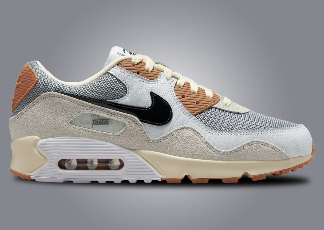 Patta x Nike Air Max 90 Waves Particle Grey Coconut Milk Lateral