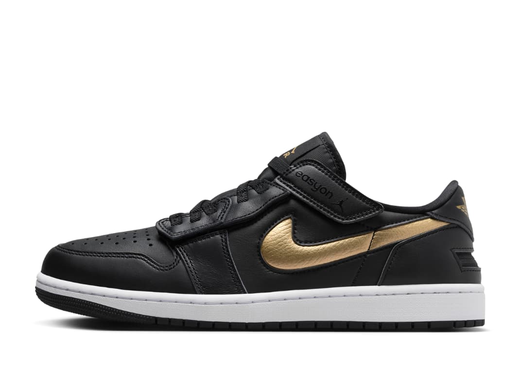 Air Jordan 1 Low FlyEase Black Metallic Gold
